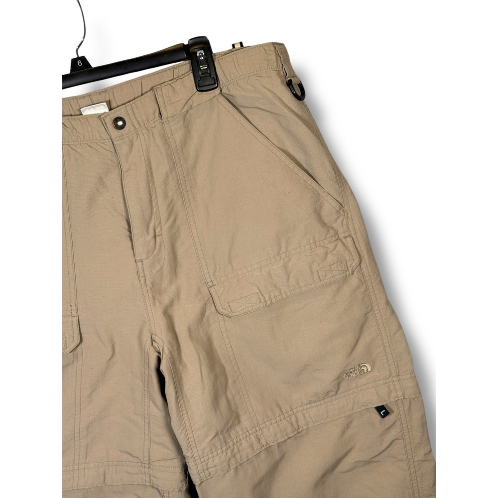 The North Face Convertible Hiking Pants Khaki Mens Large Outdoors Zip Off 36x32
